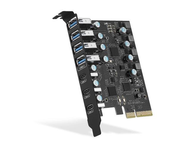 Jansicotek 10Gbps PCIe to USB3.2 Gen 2 (4X USB C - 4X USB A) Expansion ...