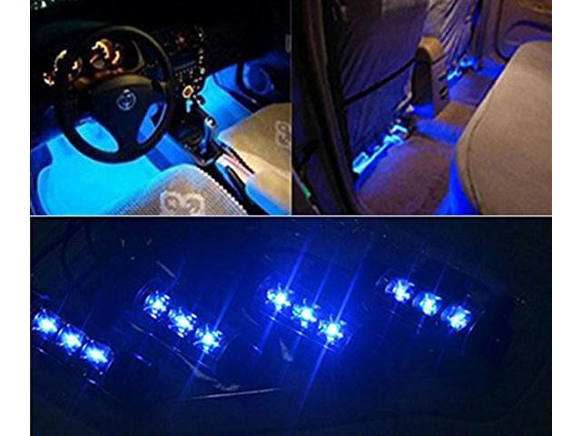 12V 12 LED Car Auto Interior Atmosphere Lights Decoration Lamp Wanmingtek Car Interior Lights Blue