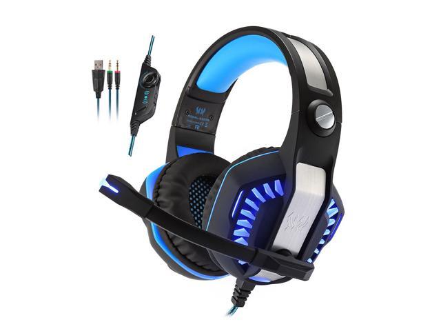 Pardon Bedenk leerplan KOTION EACH G2000 2.0 Vibrating Over-ear Gaming Headphones with Mic, 2.2m  Cable, LED Light, Noise Reduction Headset for Computer Game, PS4, Xbox One,  Laptops, Tablet, Smartphones (Blue) - Newegg.com