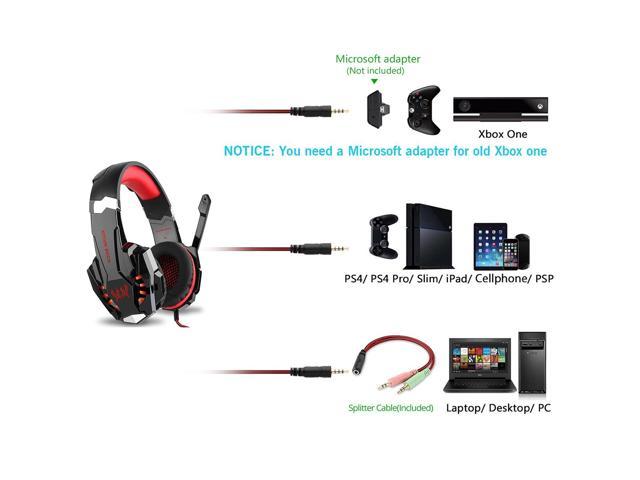 Hoofdkwartier kussen Overeenstemming Kotion Each G9000 Gaming Headset Headphone 3.5mm Stereo Jack with Mic LED  Light for Xbox One S/Xbox one/PS4/Tablet/Laptop/Cell Phone-Black&Red -  Newegg.com