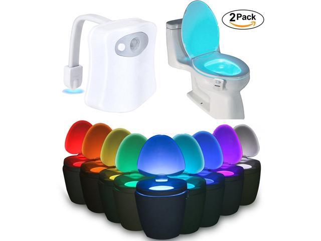 New 8 Colors LED Automatic Night Light Toilet Bowl Body Sensing Changing Motion 