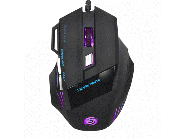 Ergonomic Optical PC Gaming Mouse Band-Black 4-Level Adjustable DPI 10 programmable Buttons Comfortable Grip Mechanical Gaming Mouse