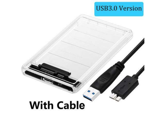 2.5" Transparent USB3.0 HDD Case Tool Free UASP Hard Drive Enclosure Clear 