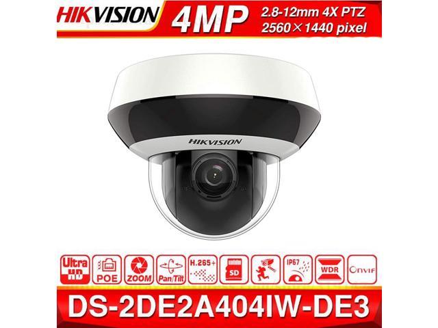 Hikvision DS-2DE3304W-DE Upgraded Version DS-2DE2A404IW-DE3 2.8-12MM Lens 4MP IR 20m Network PTZ Camera 4× Optical Zoom 16× Digital Zoom IK10 IP66 Original English Version , 1-Pcs