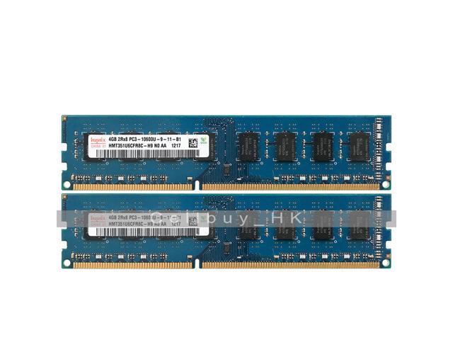 8GB 2x 4GB PC3 DDR3 PC3-10600U DDR3-1333MHZ 10600U 1333 240PIN NON-ECC 2RX8 