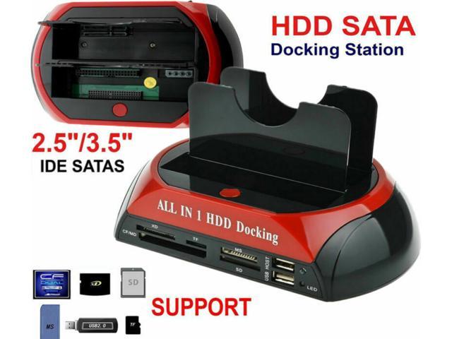 Cimiva OKAYO HDD Docking Station Dual Internal Hard Drive Docking Station Base HDD Enclosure for 2.5 Inch 3.5 Inch IDE/Sata USB 2.0 