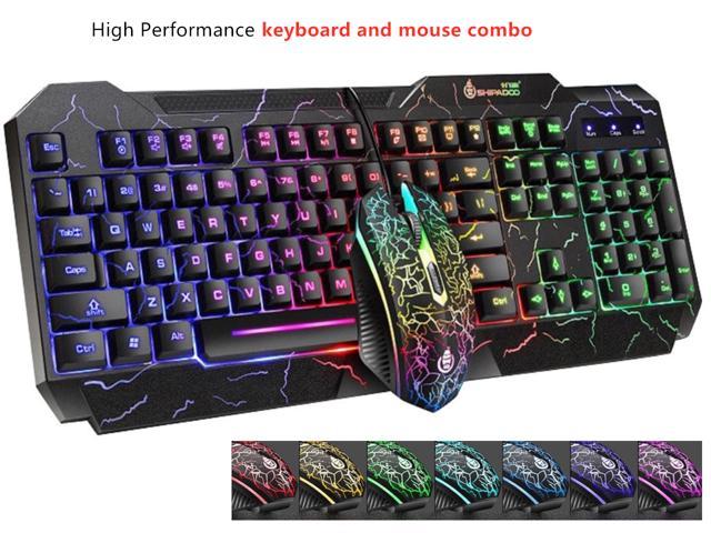 LED Backlight Multimedia PC Gaming Keyboard+Mouse USB Receiver Combo For PC 