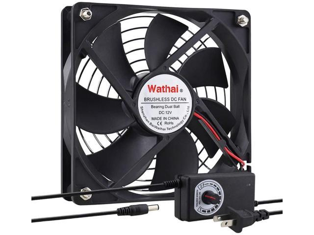 Wathai 120mm x 25mm 110V 220V AC Powered Fan with Speed Controller 3V to 12V for Receiver DVR Playstation Xbox Component Cooling 
