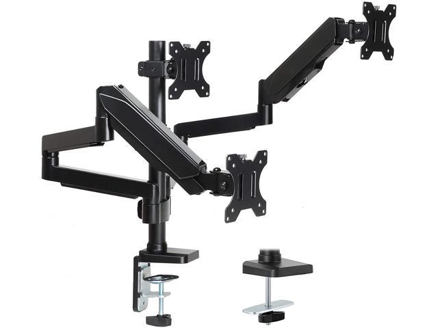 Triple Monitor Stand - Full Motion Articulating Gas Spring Monitor Mount for 3 Computer Screens Up to 27 inch, Each Arm Holds Up to 17.6 lbs
