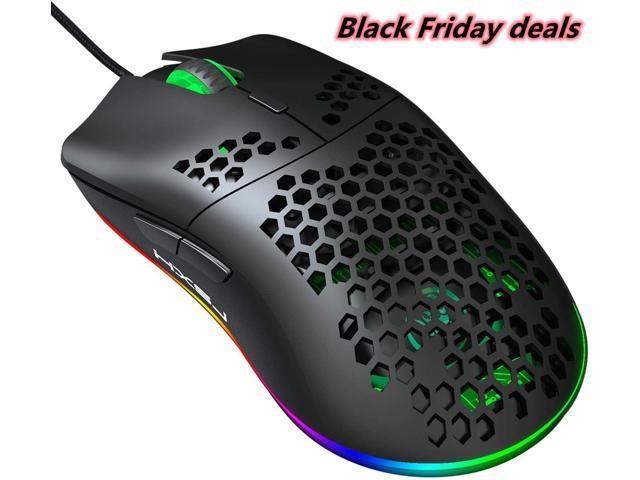 Black Friday - Mouse, Wired Lightweight Gaming Mouse,6 RGB Backlit Mouse with 7 Buttons Programmable Driver,6400DPI Computer Mouse,Ultralight Honeycomb Shell for Windows/PC/Mac/Laptop Gamer
