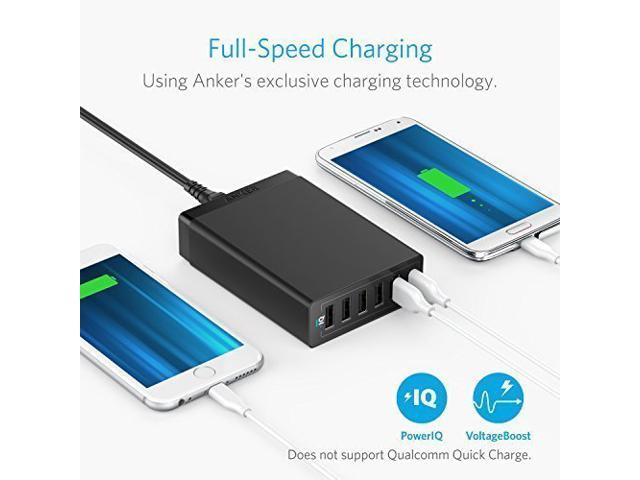 USB Wall Charger, 60W 6 Port USB Charging Station, PowerPort 6 Multi USB Charger for iPhone Xs/Max/XR/X/8/7/Plus, iPad Pro/Air 2/Mini/iPod, S9/S8/S7/Edge/Plus, LG, HTC, and More - Newegg.com