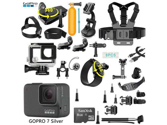 GoPro HERO 7 Silver Edition Touch-Screen Sport Camera + 40 PCS Sports Accessory