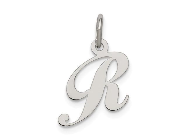 Solid 925 Sterling Silver Letter Initial Pendant Charm Necklace Jewellery