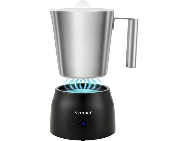 Refurbished: Secura Detachable Milk Frother 17oz Electric Milk Steamer  Stainless Steel Silver 