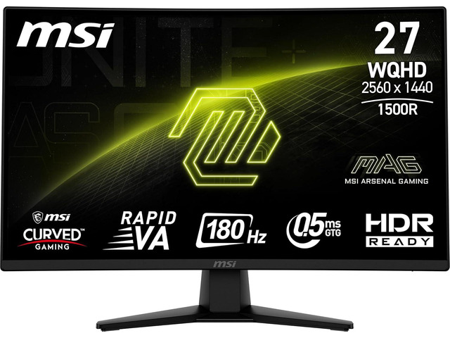 MSI 27" 180 Hz Rapid VA QHD Gaming Monitor Adaptive Sync 89% Adobe RGB 93% DCI-P3 128% sRGB MAG 274CQF