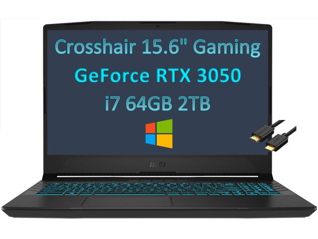 2022 MSI Crosshair 15 15.6" 144Hz (64GB RAM, 2TB PCIe SSD, Intel 8-Core i7-11800H (Beat Ryzen 7 5800H), RTX 3050), FHD 1080P Gaming Laptop, Webcam, RGB Backlit, IST Computers Cable, Windows 10