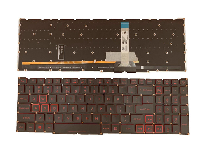 Poggiapolsi Con Tastiera Retroilluminata Per Acer Nitro AN515-45 - 6B.QB9N2.011 - Versione Tasto Rosso