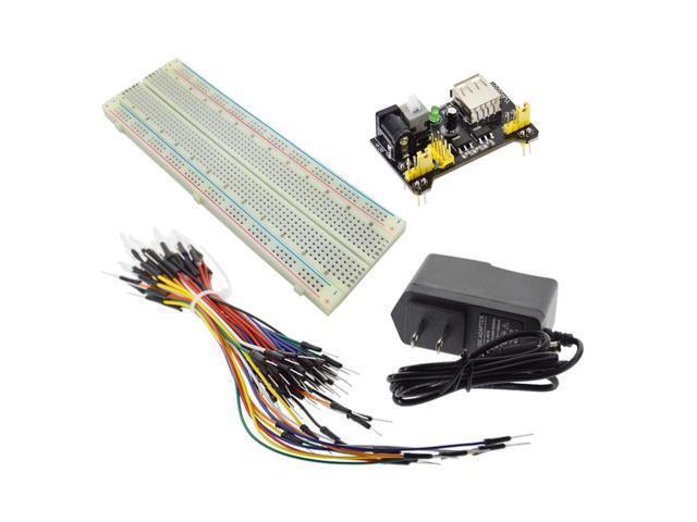 Breadboard Power 830 Points Bread Board Kit Flexible Jumper Wires