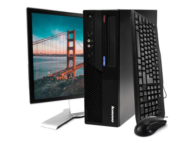 Lenovo Black ThinkCentre M58 Desktop Intel Core 2 Duo E8400 (2.9 GHz) 4GB 160GB HDD Intel GMA 4500 DVD-ROM Win 10 Home 20" Monitor Display WiFi