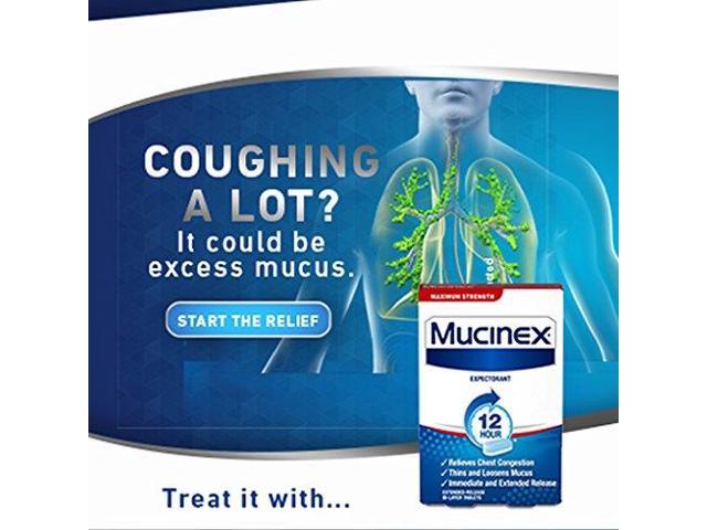  Mucinex Chest Congestion Maximum Strength 12 Hour Extended  Release Tablets Relieves Chest Congestion Caused by Excess Mucus(OTC  expectorant), 1200mg, 42 Count (Pack of 1) : Everything Else