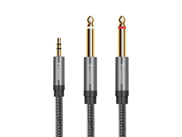 1Pcs Posugear Jack 3.5mm to Dual 6.35mm Splitter Adapter Audio Cable for  Mixer Amplifier Speaker 3.5 to 2*6.5 Male to Male Aux Cord 