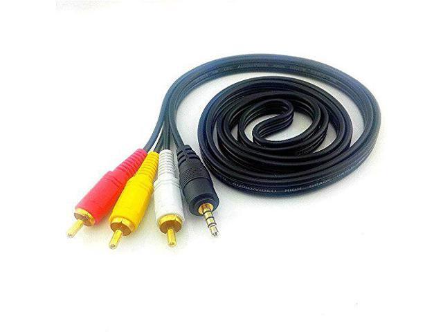 CESS 5ft Black 3.5mm TRRS 4-Pole AUX to RCA Composite ...