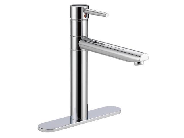 Refurbished Delta 1158lf Trinsic Single Handle Standard Kitchen Faucet Featuring High Arc Swivel Spout Chrome Newegg Com