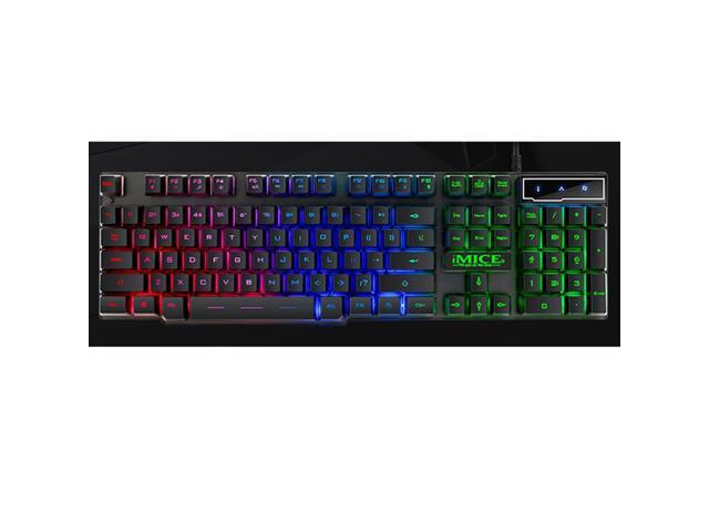 Color : Black Black Computer Accessories AK-600 Wired USB Floating Keycap Characters Glow Backlit Gaming Keyboard