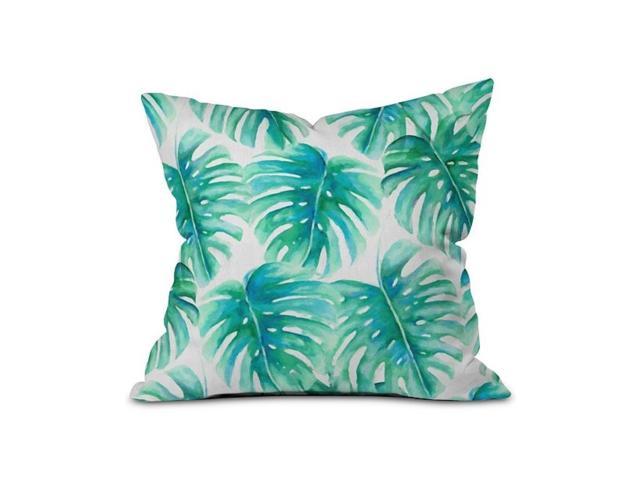 Photo 1 of Deny Designs Paradise Palms Polyester Throw Pillow, Dimensions: 16 x 16 inches, Green