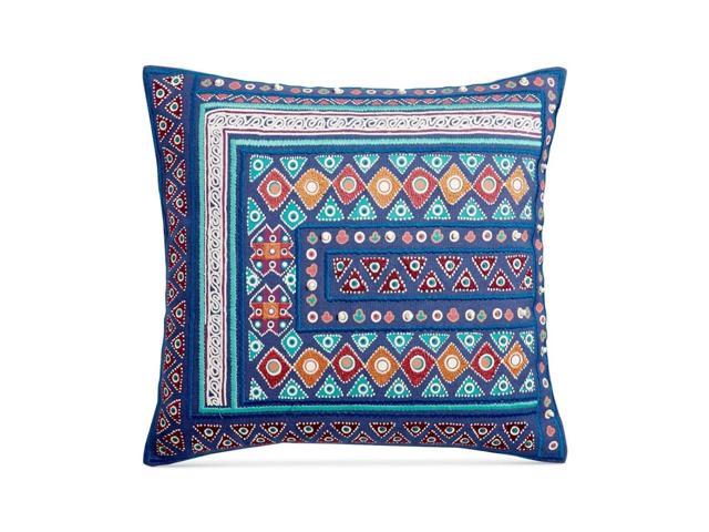 Photo 1 of Whim by Martha Stewart Collection Mahal Cotton Embroidered 18 Inch Square Decorative Pillow, Blue
