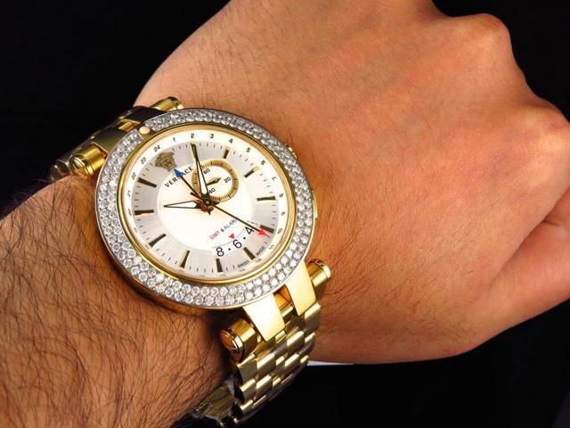 versace men's diamond watch