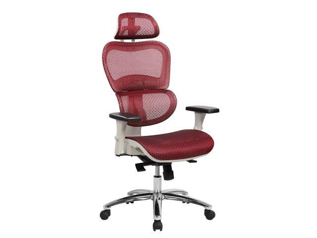 Techni Mobili Rta 5003 Deluxe Executive High Back Mesh Ergonomic Office Chair With Neck Support Red Newegg Com