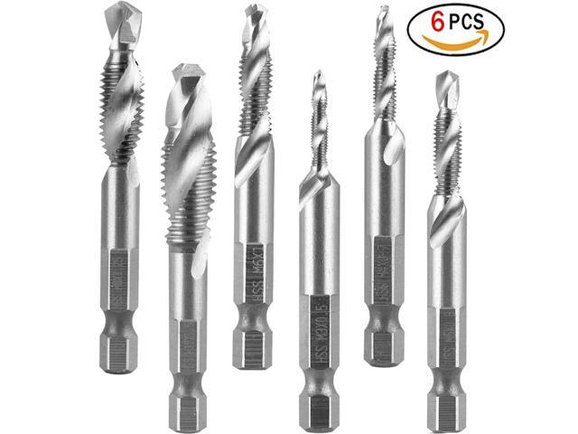 Spiral Wood Thread Countersink Deburr Taps Screw Hex Shank Metric Dril Bits