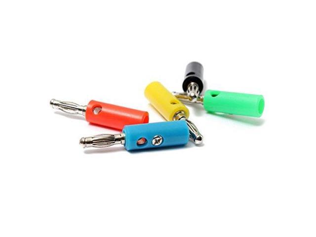 50 Pcs 5 Color Nickel Plated Banana Plug For Probes Binding Post Kit E