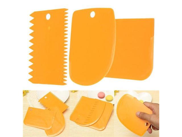 3Pcs Plastic Dough Icing Fondant Scraper Cake Decorating Baking Pastry Tools New