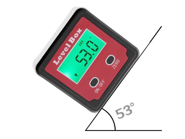 photo of a clinometer on a sloped surface displaying angle in degrees.