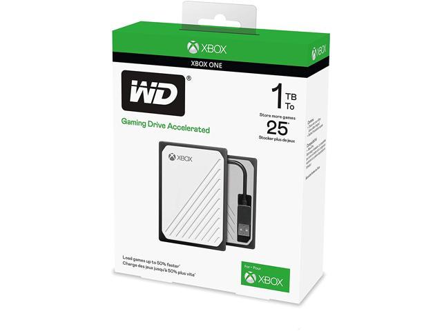 WD Gaming Drive Accelerated for Xbox One 1TB External USB 3.0 Portable  Solid State Drive - White With Black Trim WDBA4V0010BWB-WESN