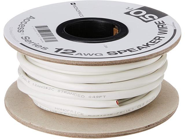 AV Receivers Black 50 Feet Monoprice 18AWG CL2 Rated 2-Conductor Speaker Wire Access Series for Home Theater Oxygen-Free Bare Copper