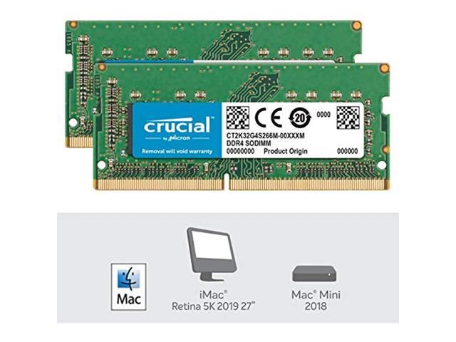 Crucial 64GB (2 x 32GB) DDR4 2666 (PC4 21300) Unbuffered Memory for Apple  Model CT2K32G4S266M