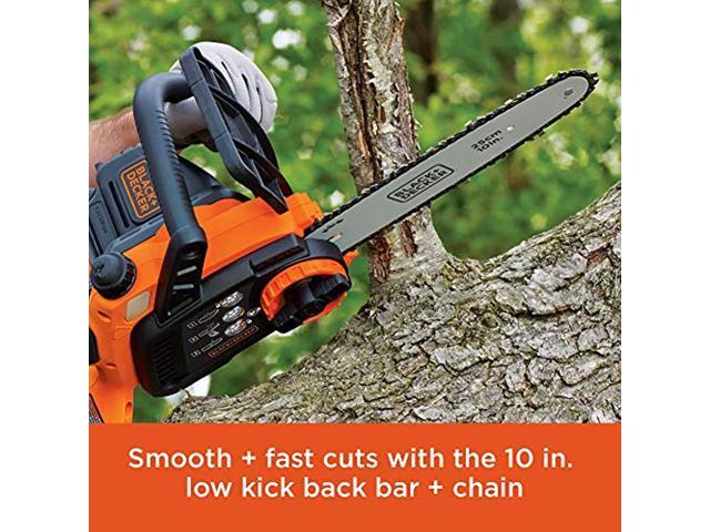 Black & Decker LCS1020 20V MAX Brushed Lithium-Ion 10 in. Cordless Chainsaw  Kit (2 Ah)