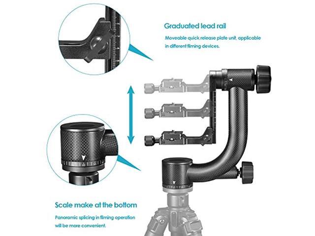 Neewer Profesional Gimbal Cabeza Tr/ípode Cabeza Fibra de Carbono Tarea Pesada 360 Grados Panor/ámico con Placa QR Est/ándar Arca-Swiss 1//4 Pulgada para C/ámaras DSLR hasta 13,6kilogramo Camuflaje
