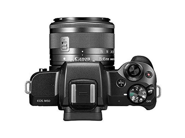 Canon EOS M50 Mirrorless Digital Camera 15-45mm EF-M IS STM Lens Black -