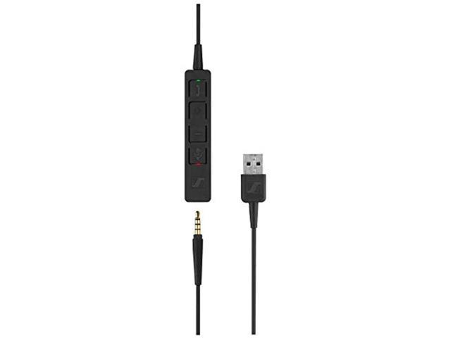USB Connector - Single-Sided SENNHEISER SC 135 USB with HD Stereo Sound Headset for Business Professionals 508316 Noise-Canceling Microphone Black Monaural