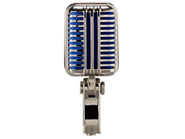 Stage Right by Monoprice Memphis Blue Classic Unidirectional Retro-Style  Dynamic Microphone with Pop-free On/Off Switch and Protective Case 
