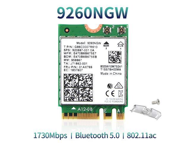 cross Throb Subsidy Wireless-AC Intel 9260 9260NGW Adapter For M.2 Key E NGFF Wifi Network Card  9260AC, Wi-Fi + Bluetooth 5.0, Up to 1730Mbps-5G, 300Mbps-2.4G, Dual Band,  IEEE 802.11ac, MU-MIMO, Windows 10 for Laptop PC -