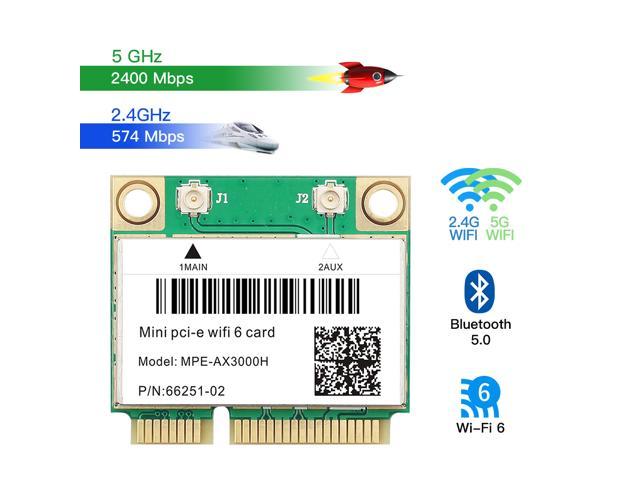 Fenvi MPE-AX3000 Wi-Fi 6 Wireless Dual Band 2974Mbps Mini PCI-E Network Wlan WIFI Card Bluetooth 5.0,wifi6 802.11ax/ac 2.4Ghz/5G Adapter MU-MIMO,OFDMA,Windows 10/Win 11 (64bit)