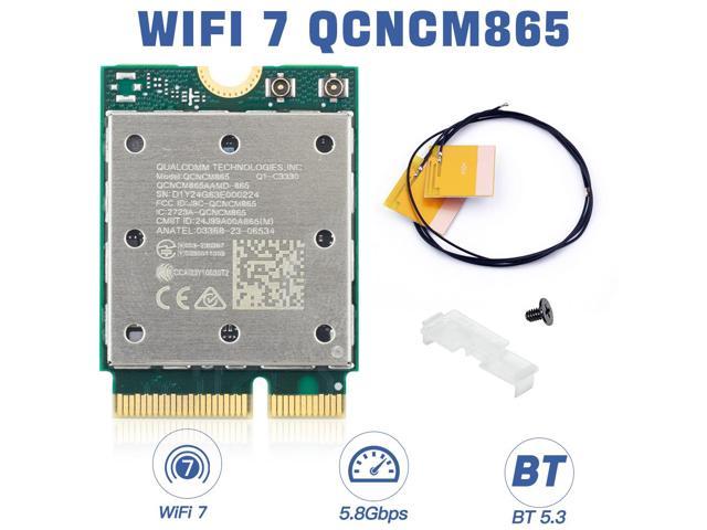 fenviWiFi7QCNCM865WirelessCardforQualcommBluetooth5.3M.2NGFFNetworkCardTriBand2.4G/5GHz/6GHzwithIPEX4Antennaupto5.8GbpsOnlyforWindows11BetterthanWifi6E