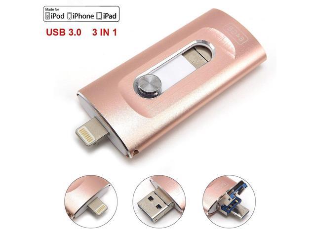Tipmant Iphone Usb 3 0 Flash Drive Memory Stick External Storage 128gb Otg Ios Lightning Pen Drive For Iphone 5 6 7 Plus Ipad Android Cell Phone And Pc Pink Newegg Com