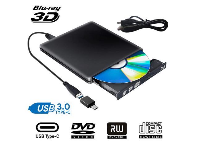 Aluminum External Blu Ray CD DVD Drive 3D, USB and Type USB C Bluray DVD CD Row Burner Player Compatible for MacBook OS Windows 7 8 10 PC iMac,Black - Newegg.com