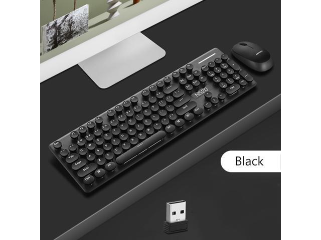 Wireless Keyboard and Mouse Combo Computer Black 2.4GHz Ultra Slim Full Size Wireless Keyboard Mouse with Number Pad for Windows 10 Laptop Desktop PC 